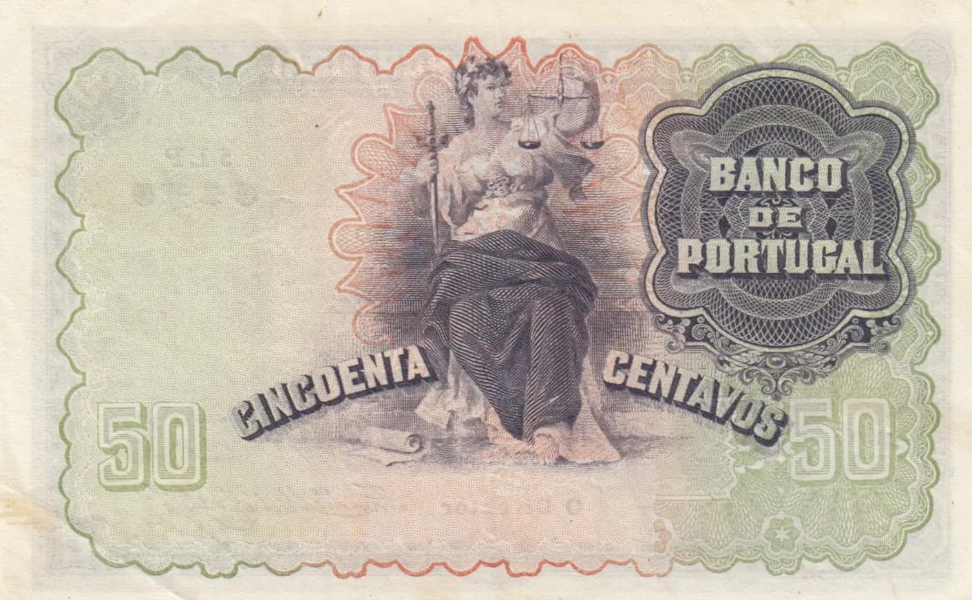 50 centavos 1920 from Portugal, P-112b (1920) — image 2