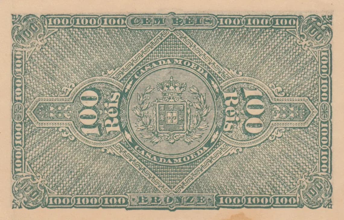 100 reis 1891 from Portugal, P-89 (1891) — image 2