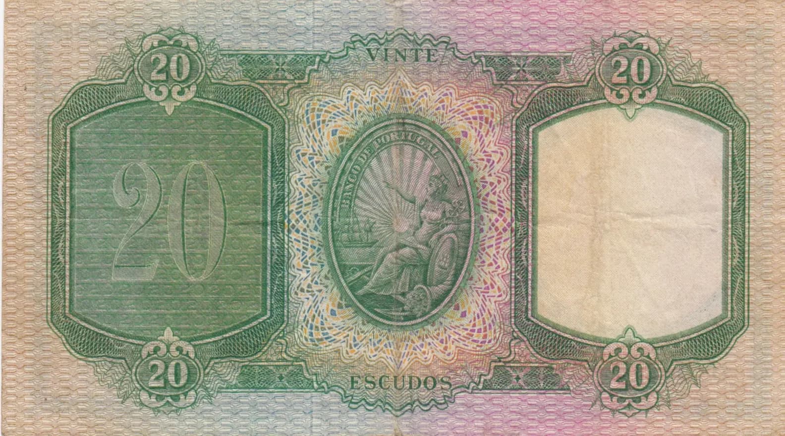 20 escudos 1951 from Portugal, P-153a (1951) — image 2