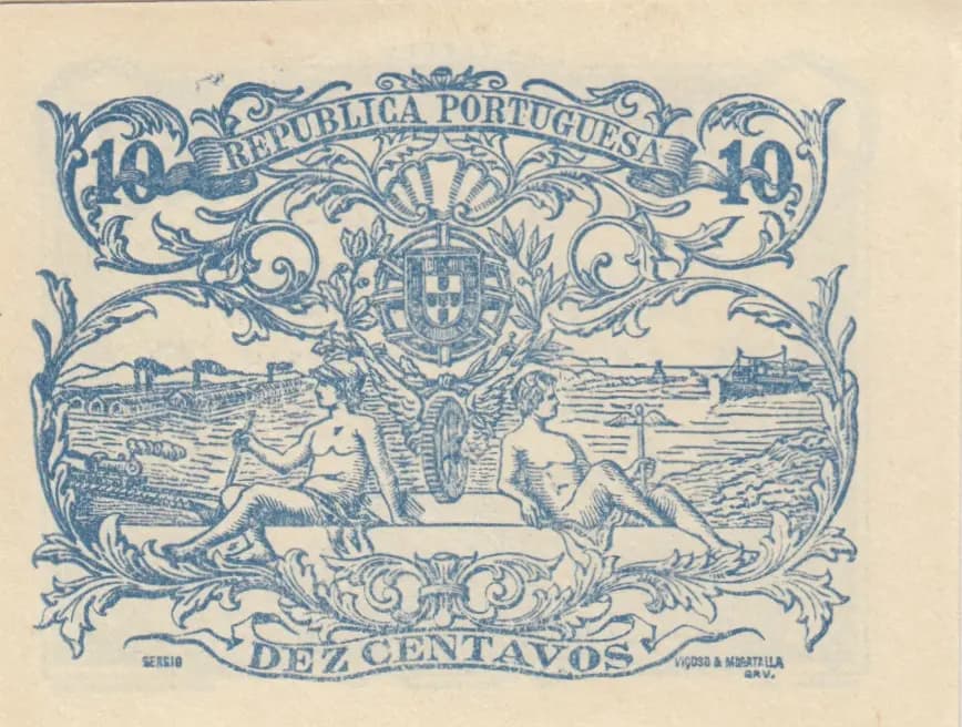 10 centavos 1917 from Portugal, P-95c (1917) — image 2