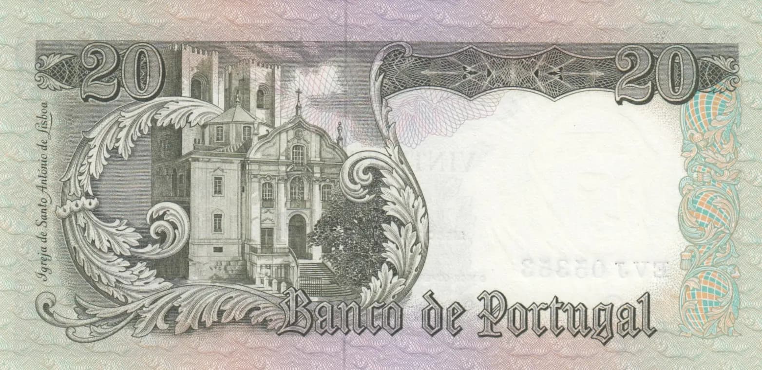 20 escudos 1964 from Portugal, P-167a (1964) — image 2