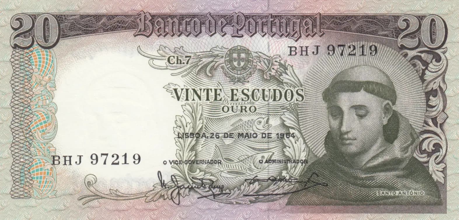 20 escudos 1964 from Portugal, P-167a (1964) — image 1