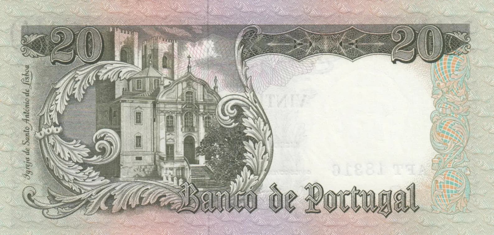 20 escudos 1964 from Portugal, P-167a (1964) — image 2