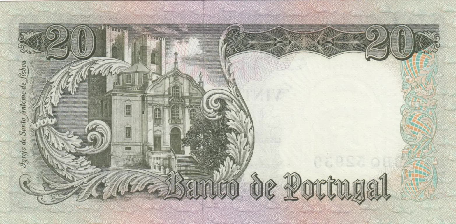 20 escudos 1964 from Portugal, P-167a (1964) — image 2