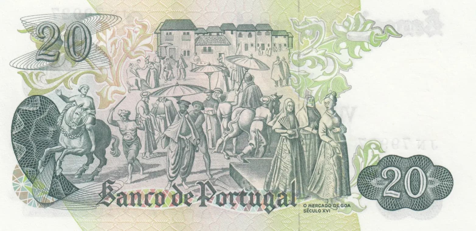 20 escudos 1971 from Portugal, P-173 (1971) — image 2