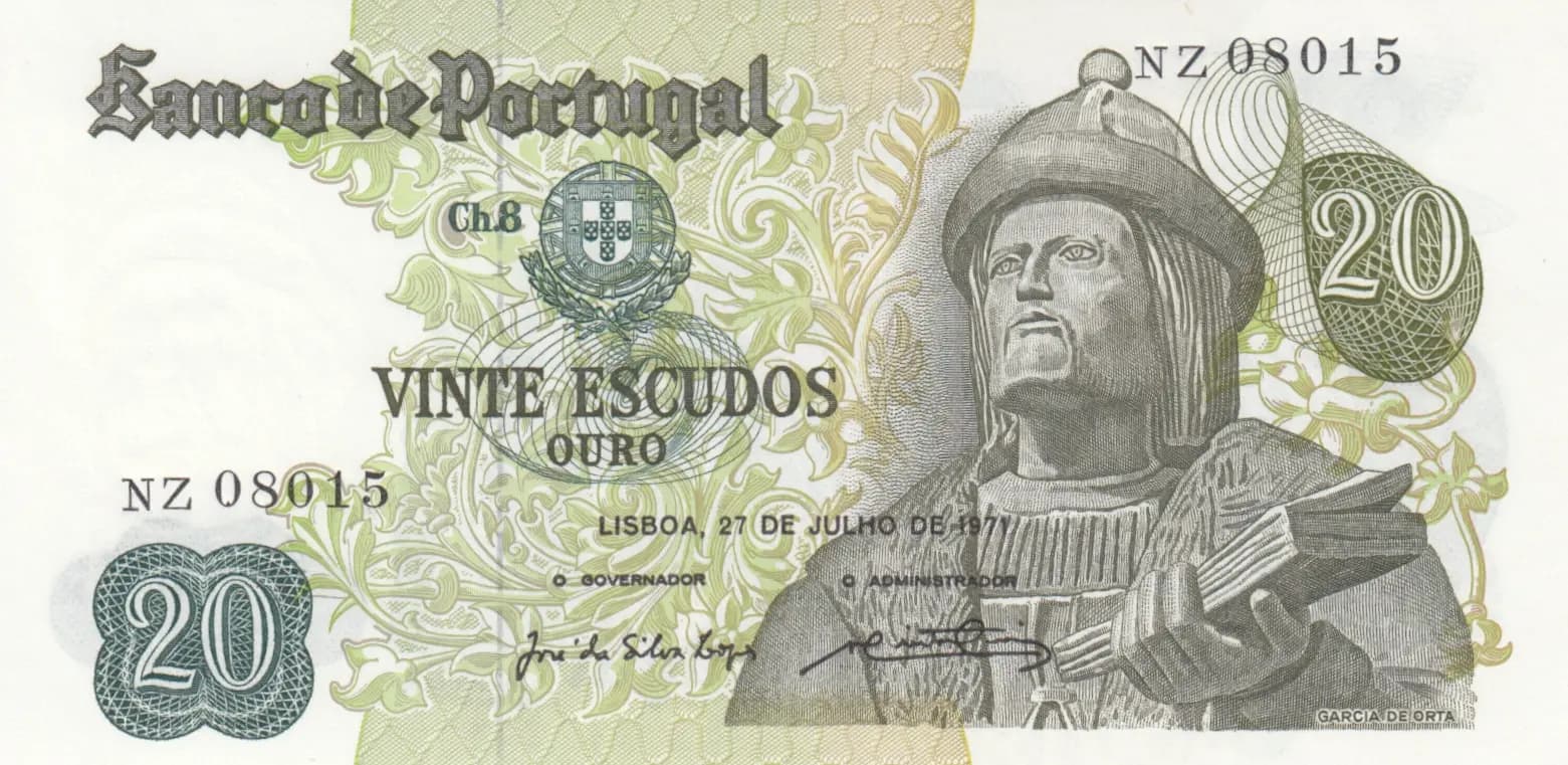 20 escudos 1971 from Portugal, P-173