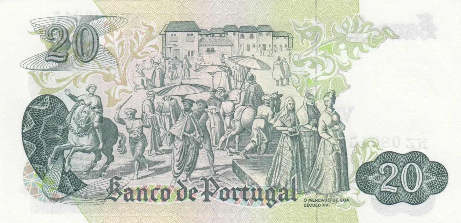 20 escudos 1971 from Portugal, P-173 (1971) — image 2