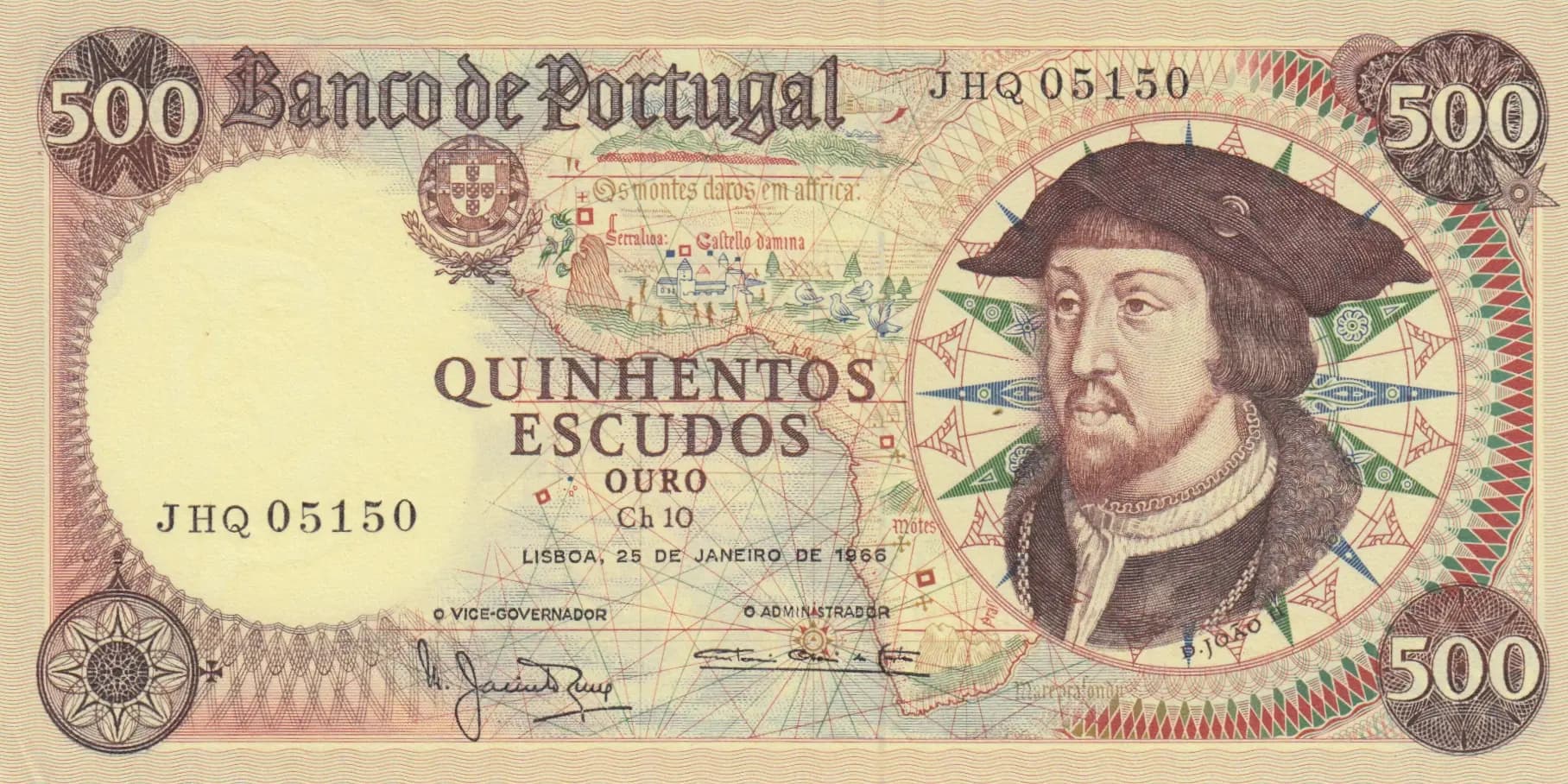 500 escudos 1966 from Portugal, P-170a(3) (1966) — image 1