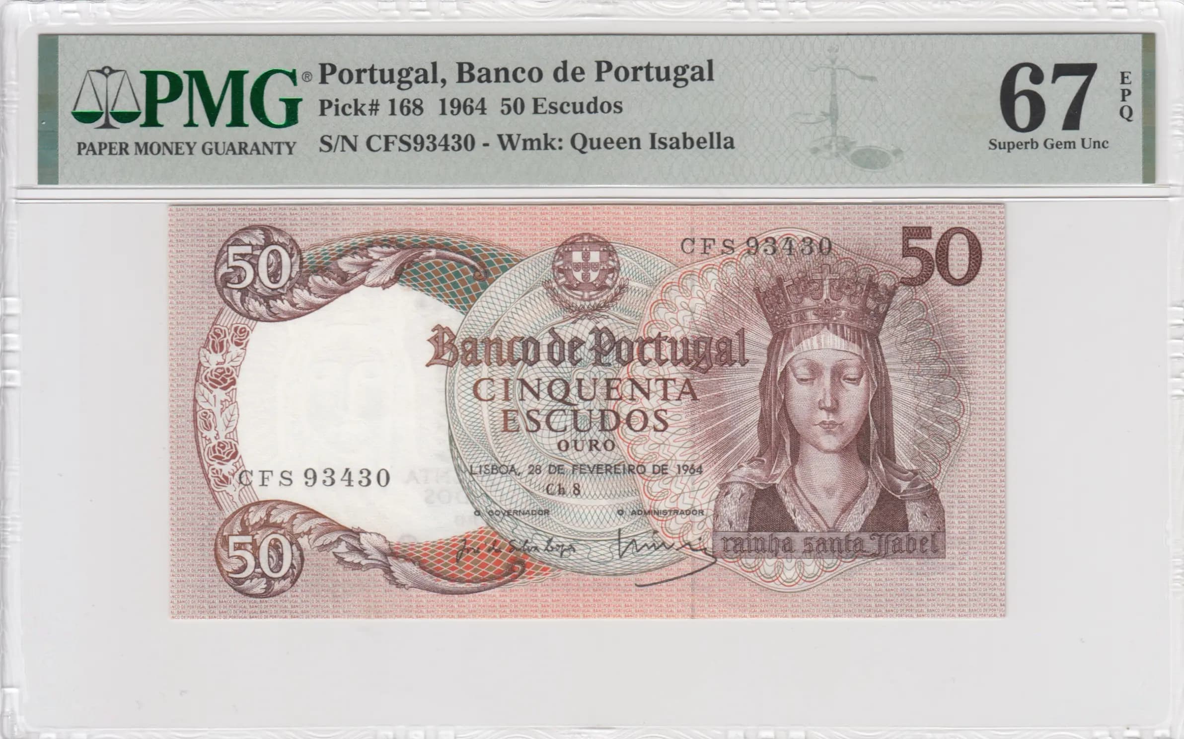50 escudos 1964 from Portugal, P-168(14)