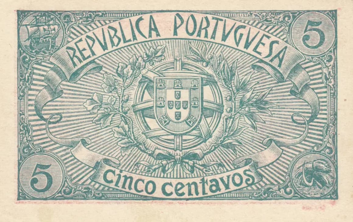5 centavos 1918 from Portugal, P-98 (1918) — image 2