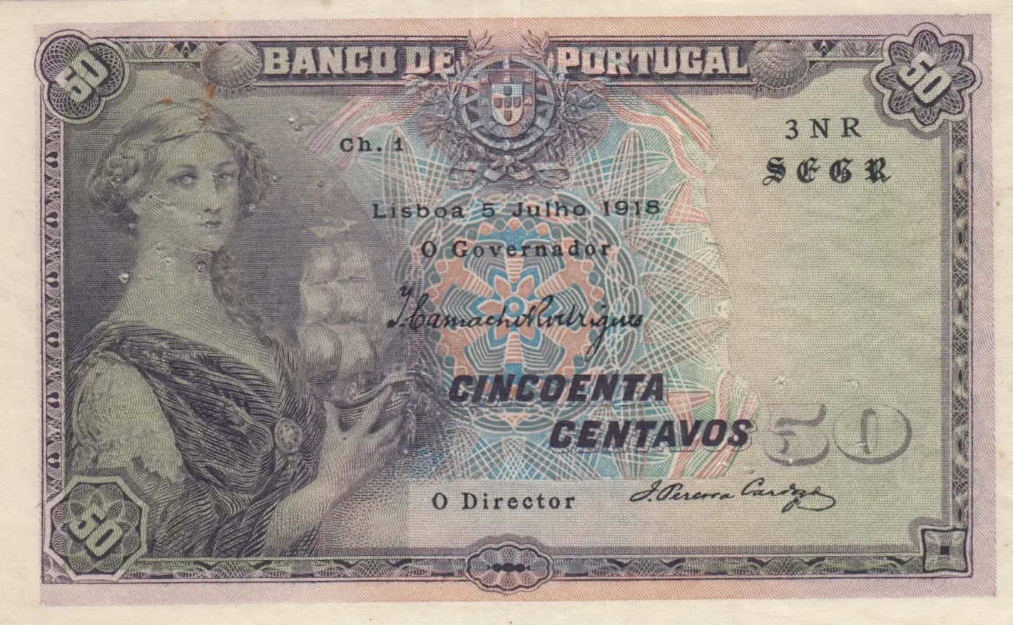 50 centavos 1918 from Portugal, P-112a (1918) — image 1