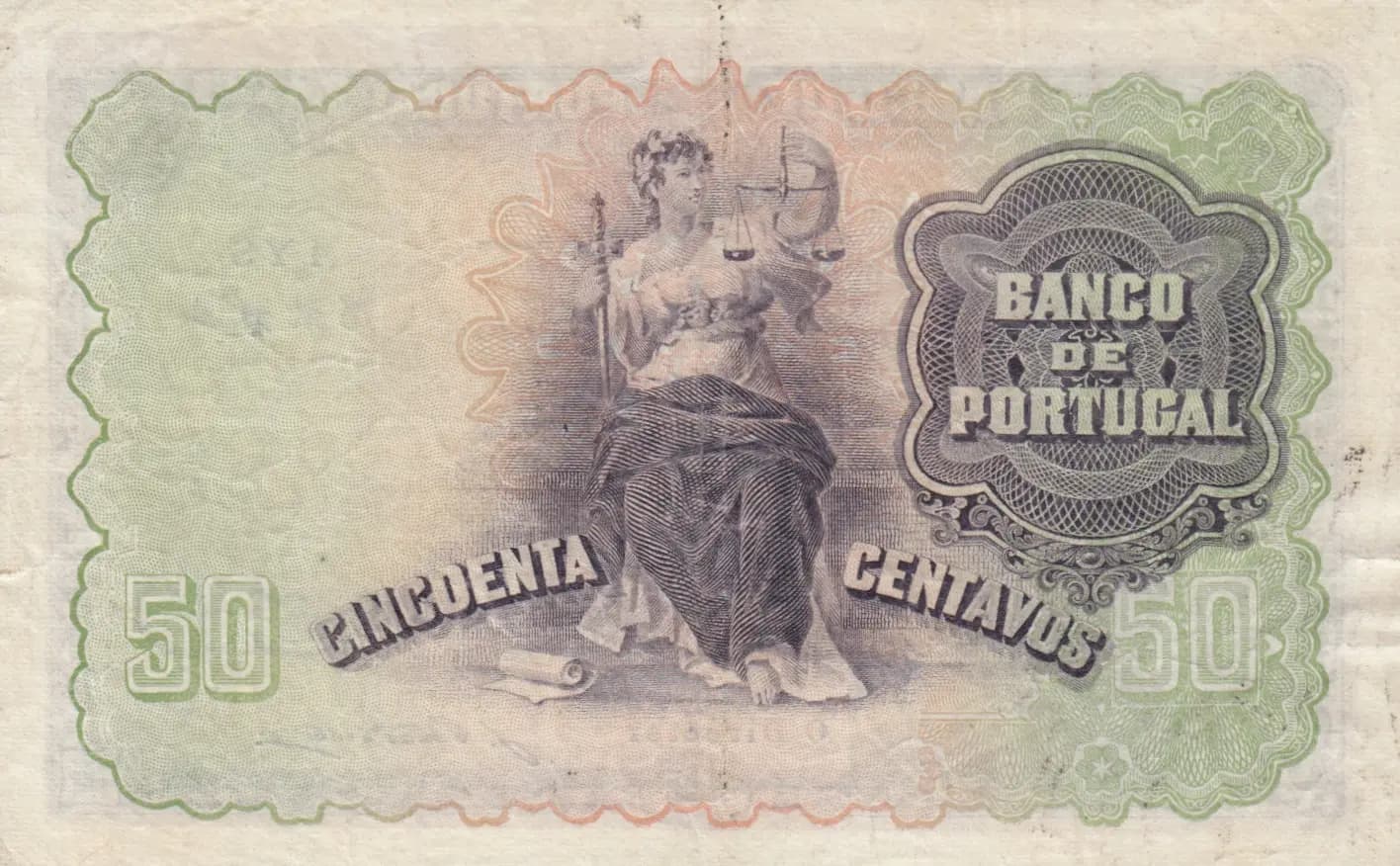 50 centavos 1920 from Portugal, P-112b (1920) — image 2