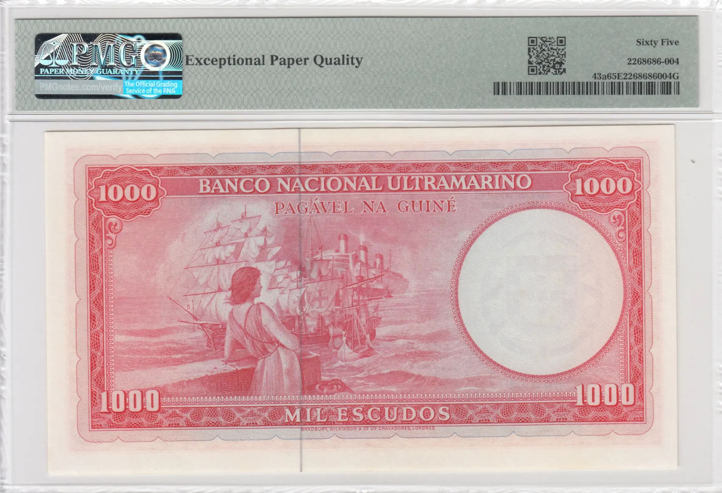 1000 escudos 1964 from Portuguese Guinea, P-43a (1964) — image 2