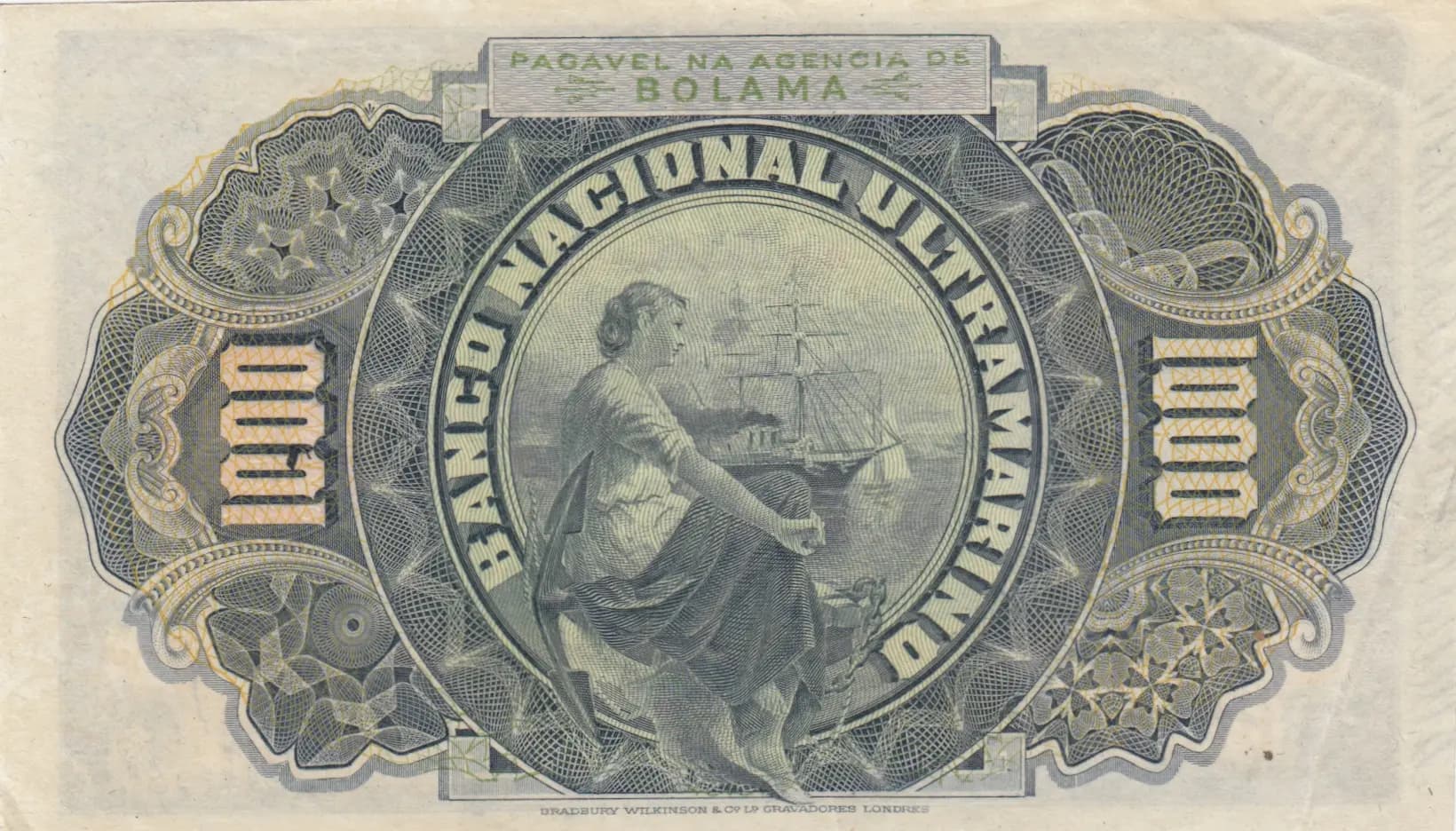 1000 reis 1909 from Portuguese Guinea, P-1 (1909) — image 2