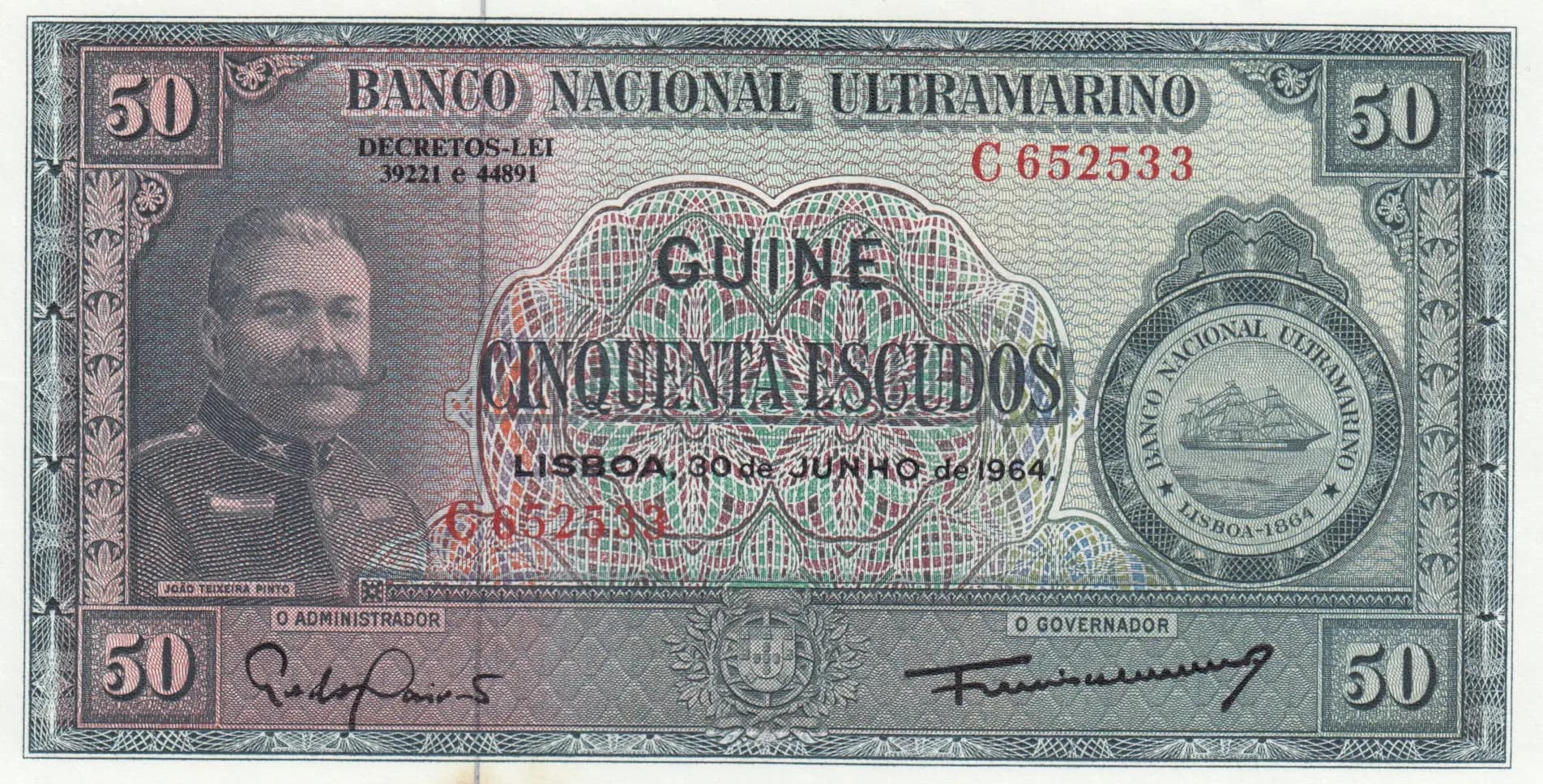 50 escudos 1964 from Portuguese Guinea, P-40 (1964) — image 1