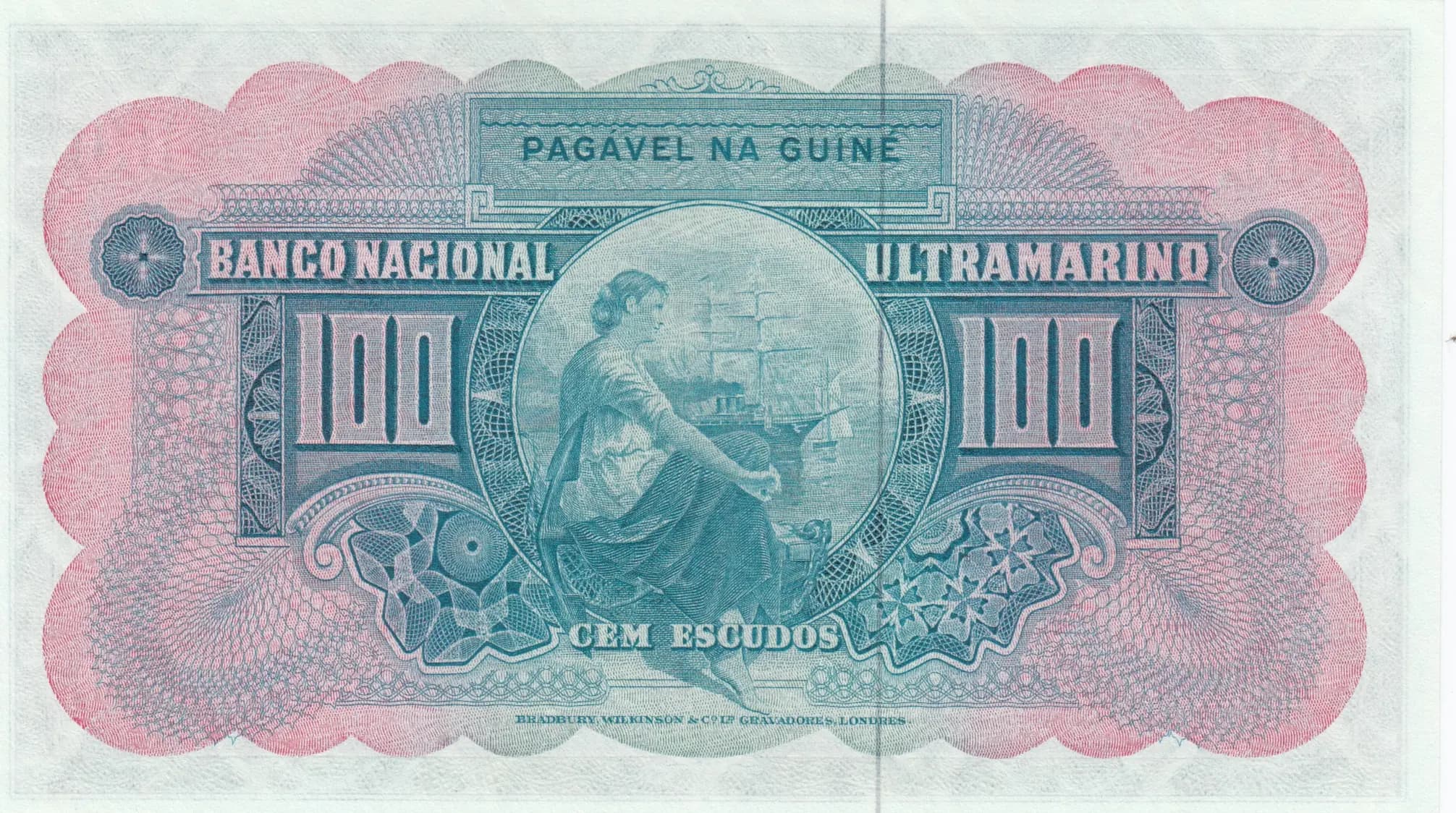 100 escudos 1964 from Portuguese Guinea, P-41 (1964) — image 2