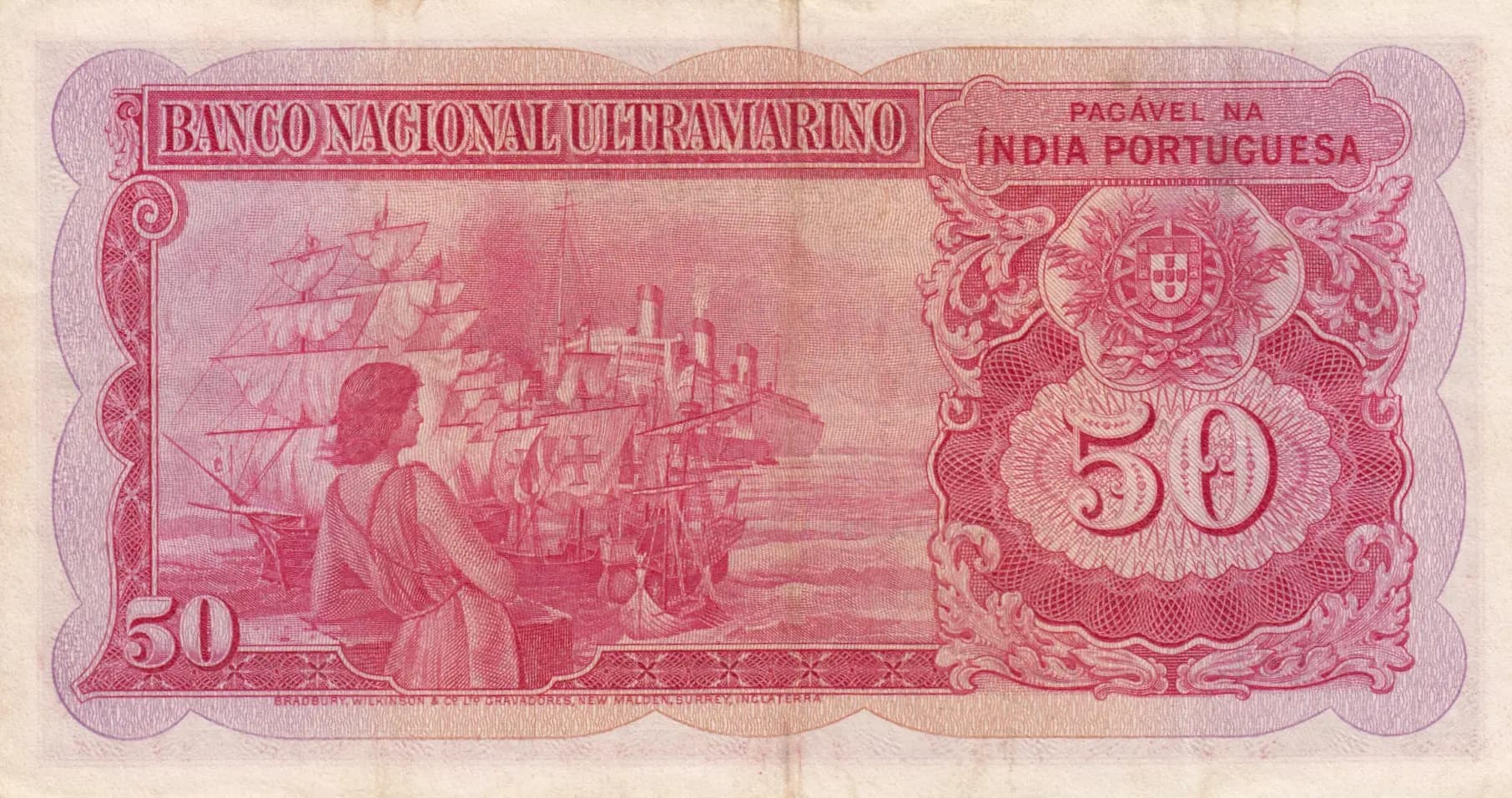 50 rupias 1945 from Portuguese India, P-38 (1945) — image 2