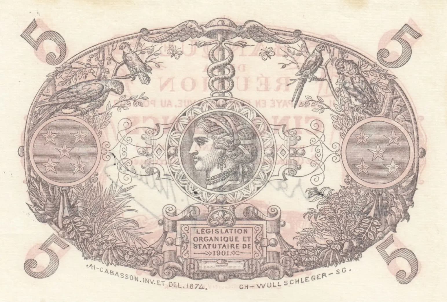 6 francs 1930 from Reunion, P-14 (1930) — image 2