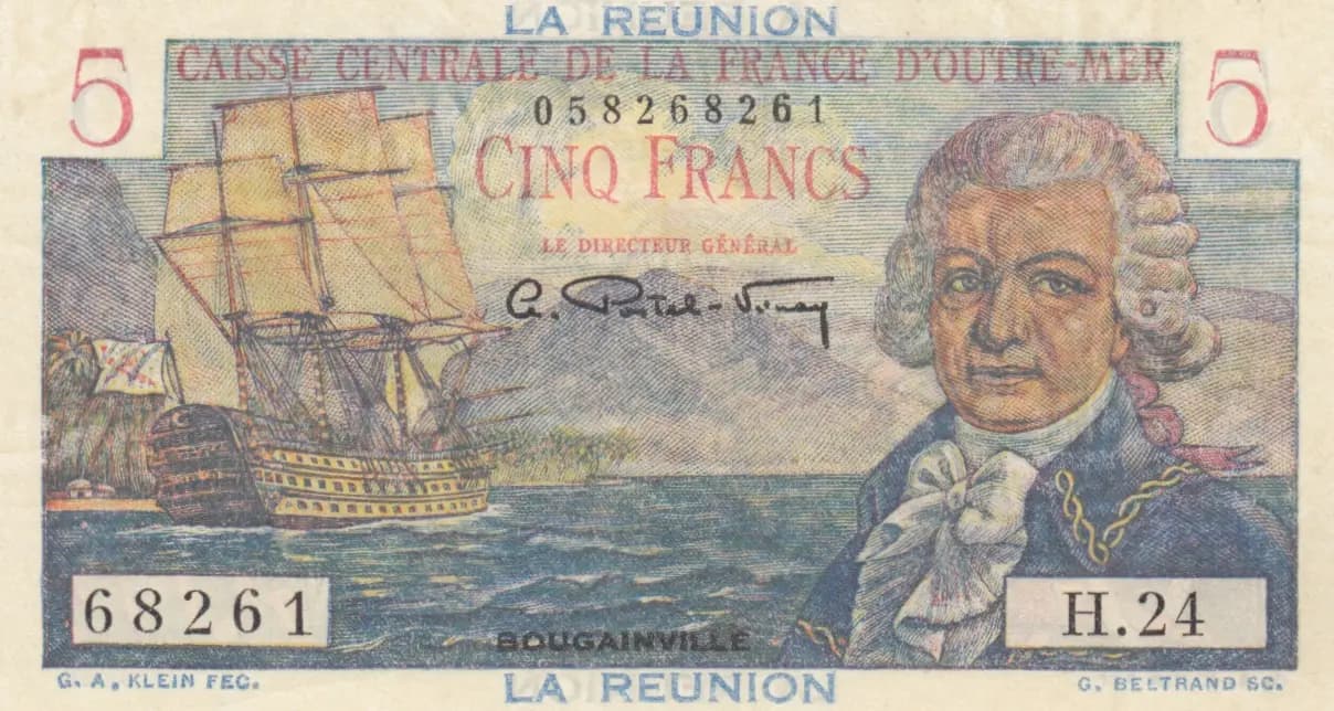 5 francs 1947 from Reunion, P-41