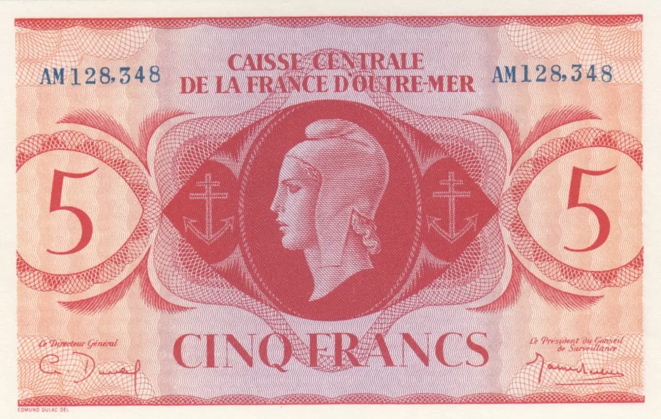 5 francs 1944 from Reunion, P-36 (1944) — image 1