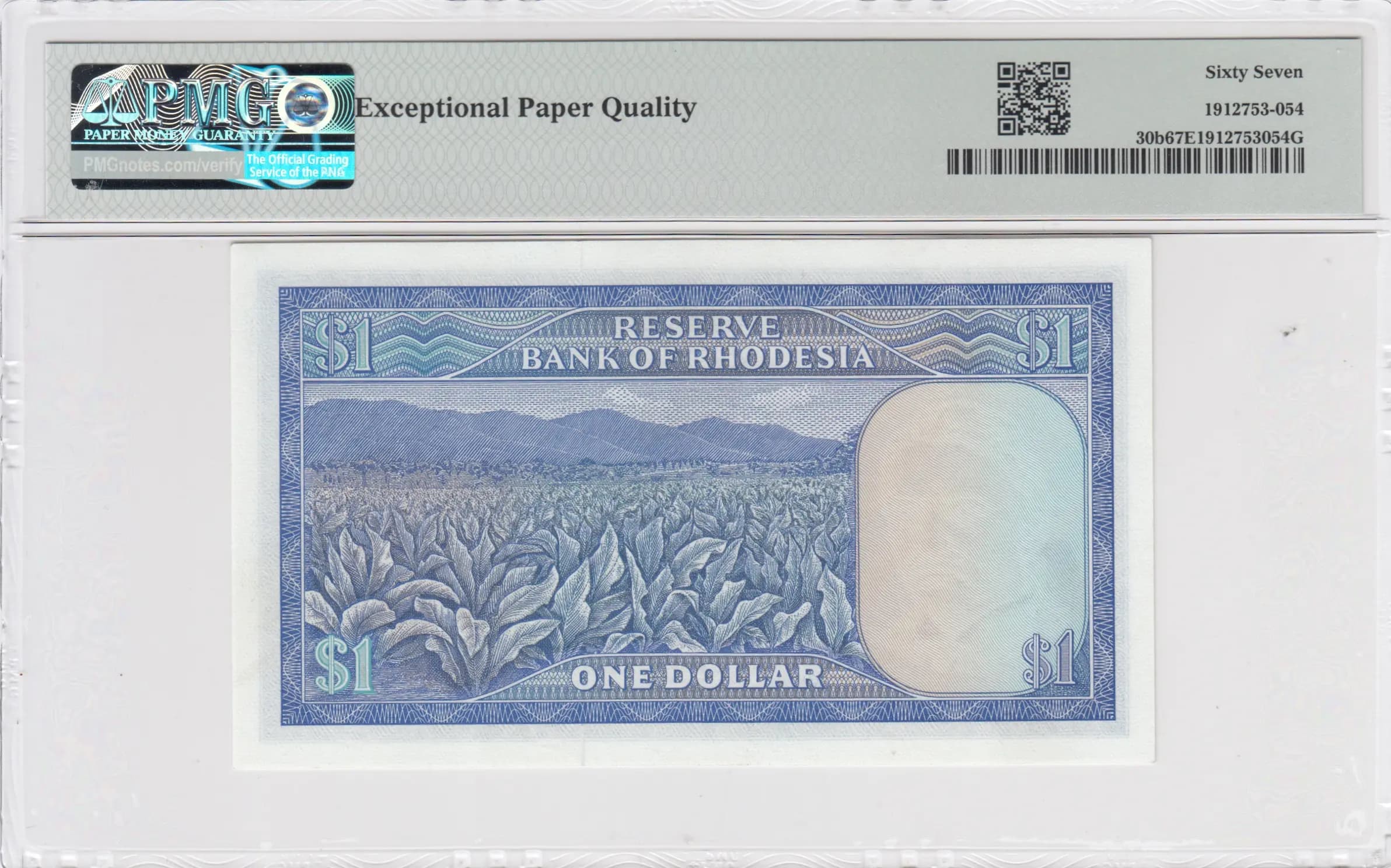 1 dollar 1971 from Rhodesia, P-30b (1971) — image 2