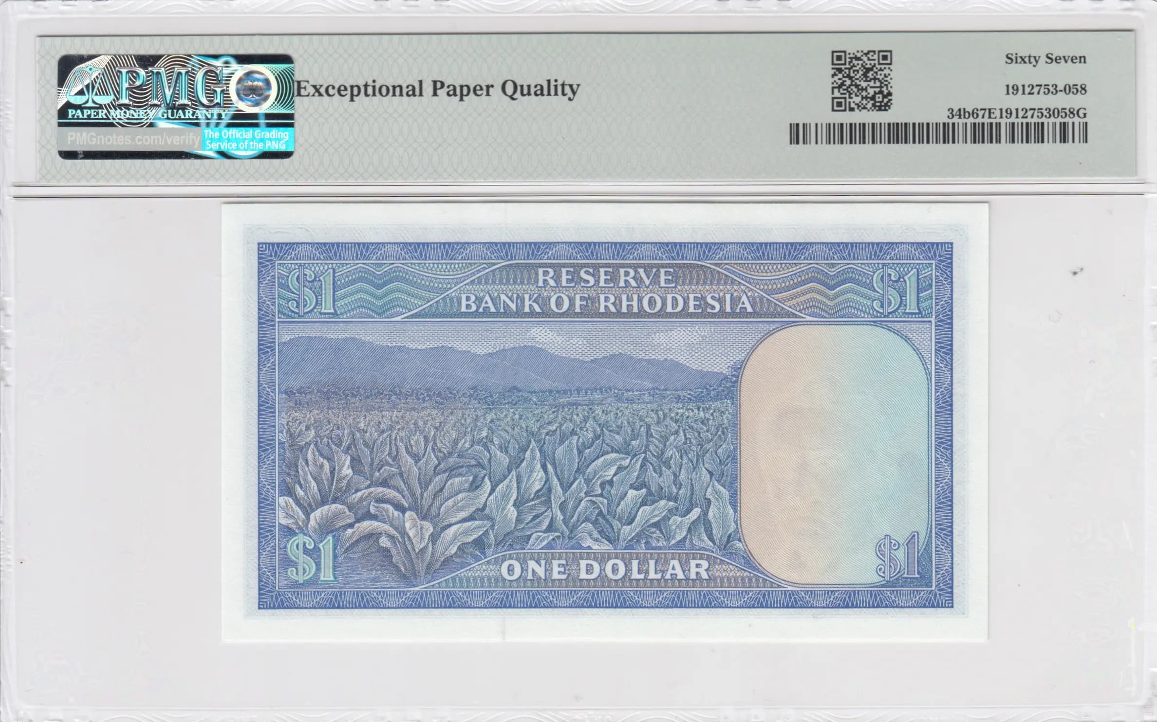 1 dollar 1976 from Rhodesia, P-34b (1976) — image 2