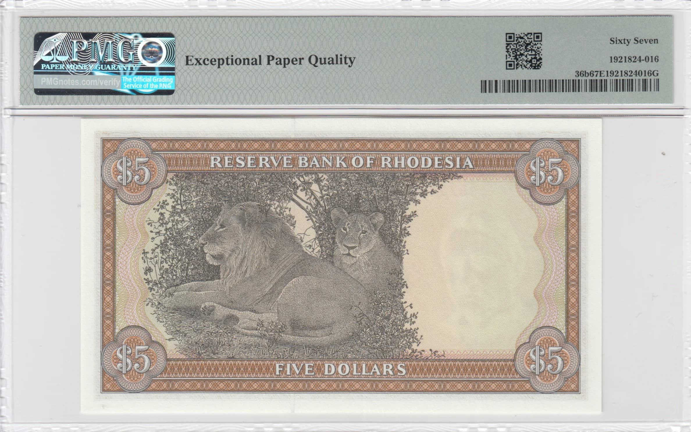 5 dollars 1978 from Rhodesia, P-36b (1978) — image 2