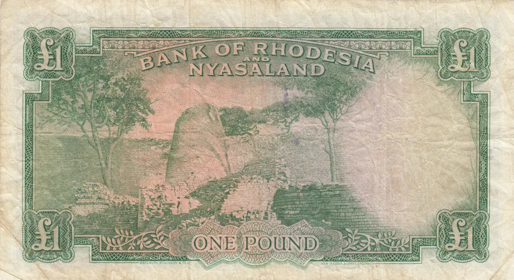 1 pound 1956 from Rhodesia & Nyasaland, P-21a (1956) — image 2