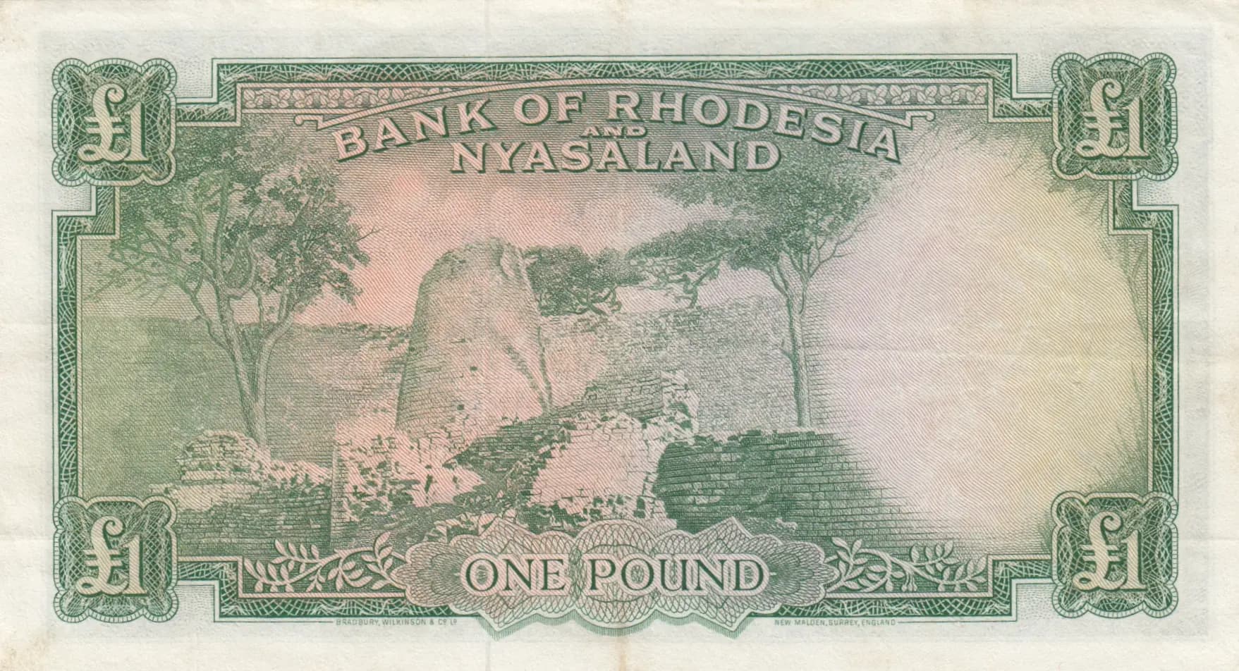 1 pound 1961 from Rhodesia & Nyasaland, P-21b (1961) — image 2