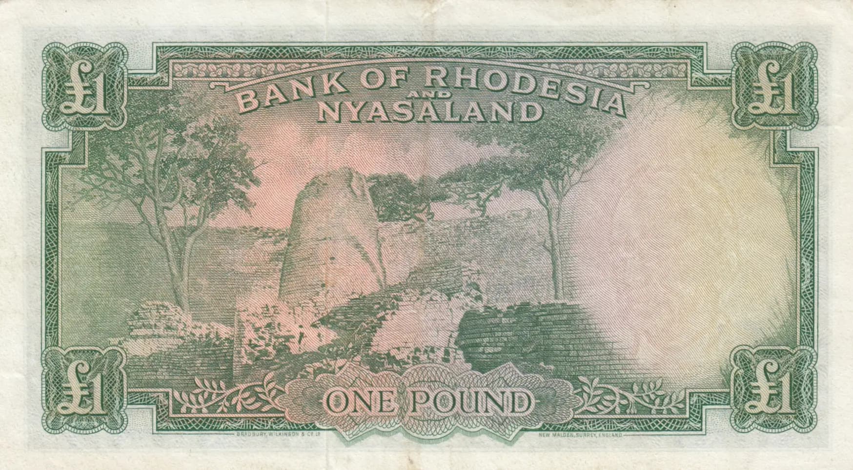 1 pound 1961 from Rhodesia & Nyasaland, P-21b (1961) — image 2