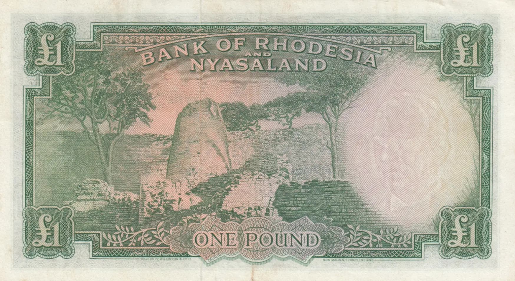 1 pound 1961 from Rhodesia & Nyasaland, P-21b (1961) — image 2