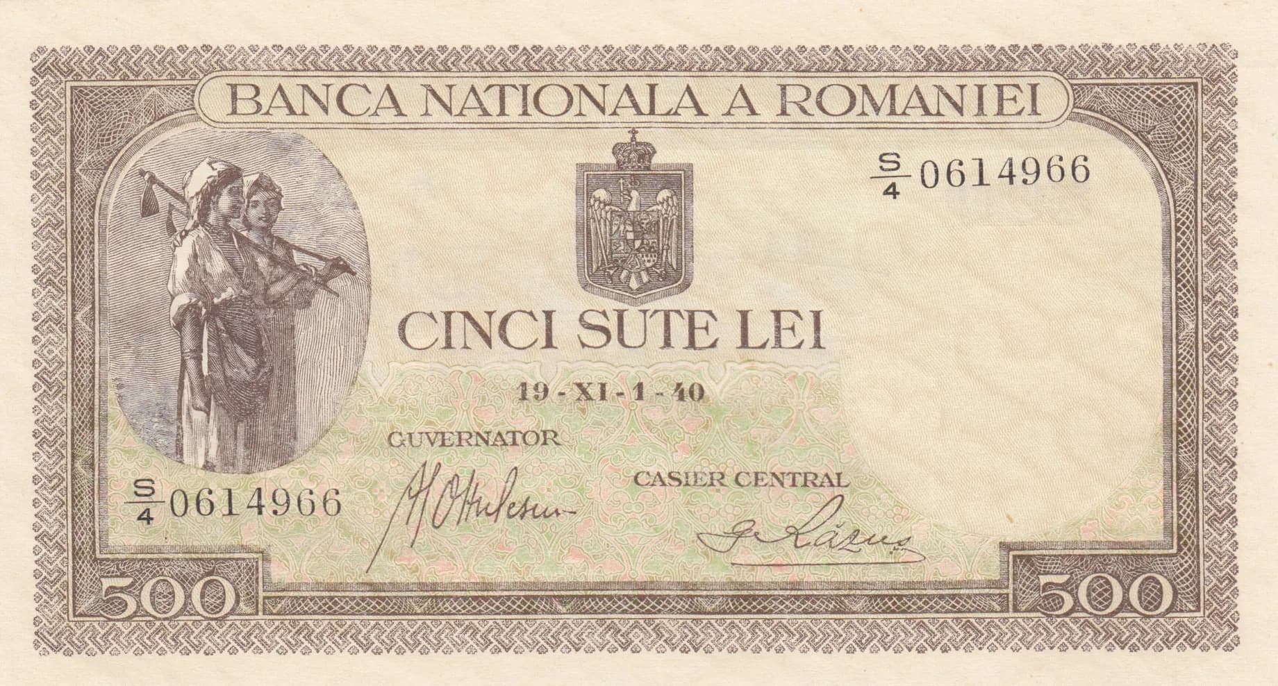500 lei 1940 from Romania, P-51