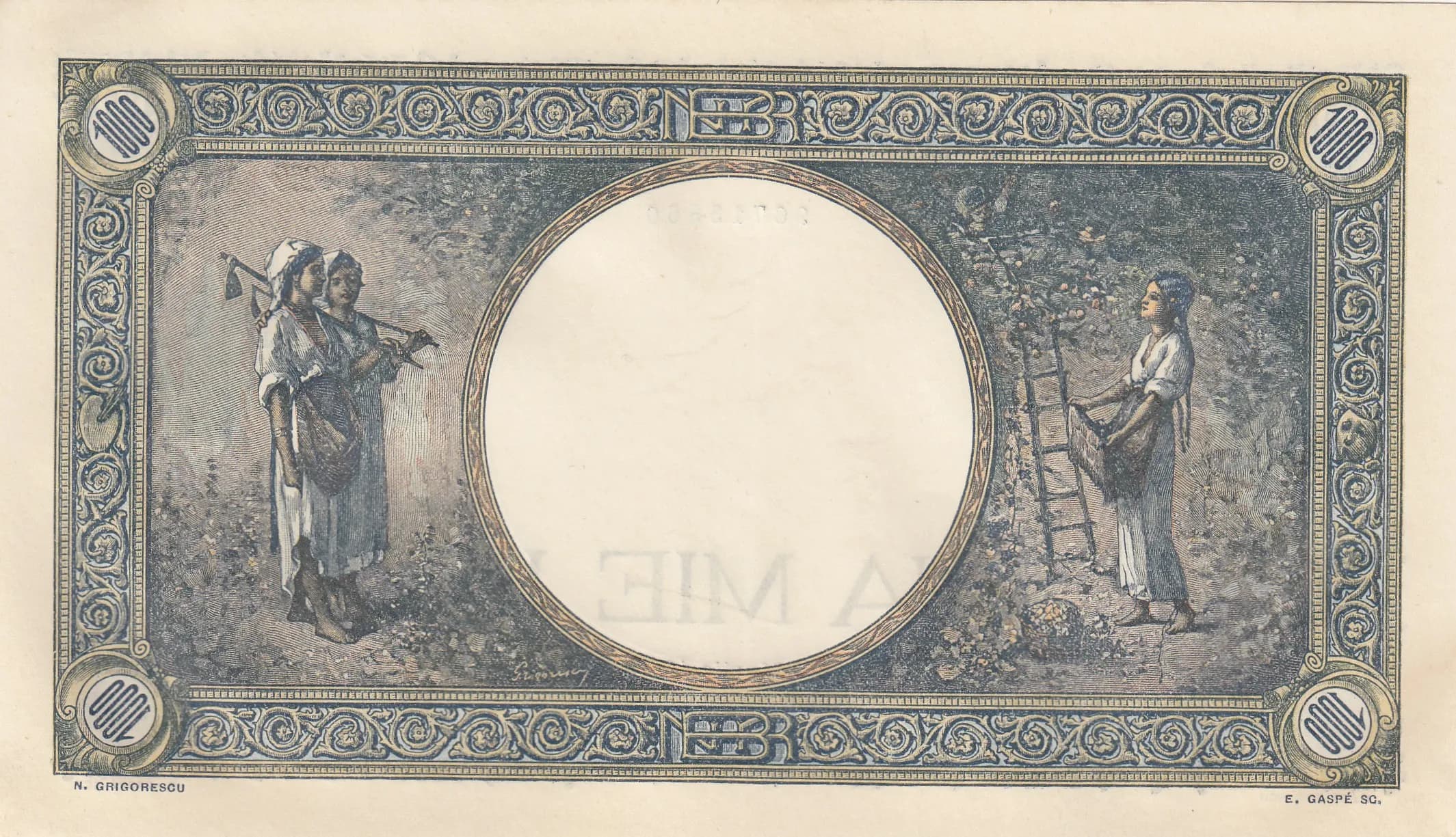 1000 lei 1945 from Romania, P-52 (1945) — image 2