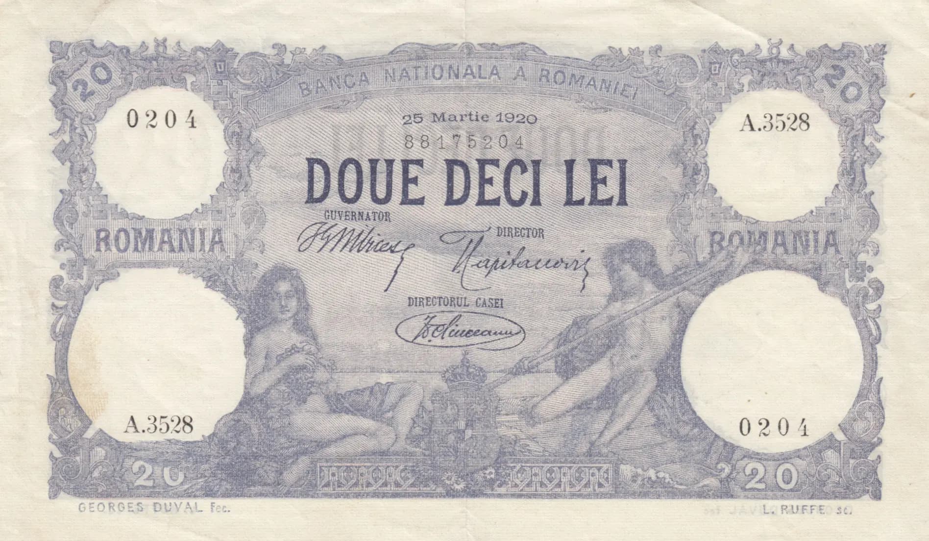 20 lei 1920 from Romania, P-20