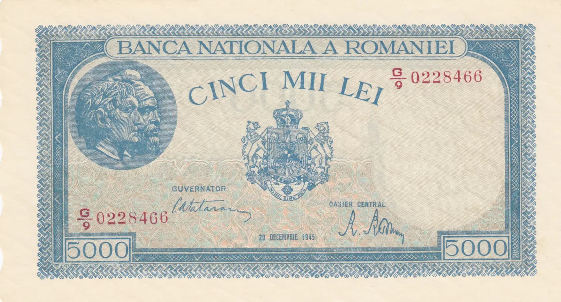 5000 lei 1945 from Romania, P-56 (1945) — image 1