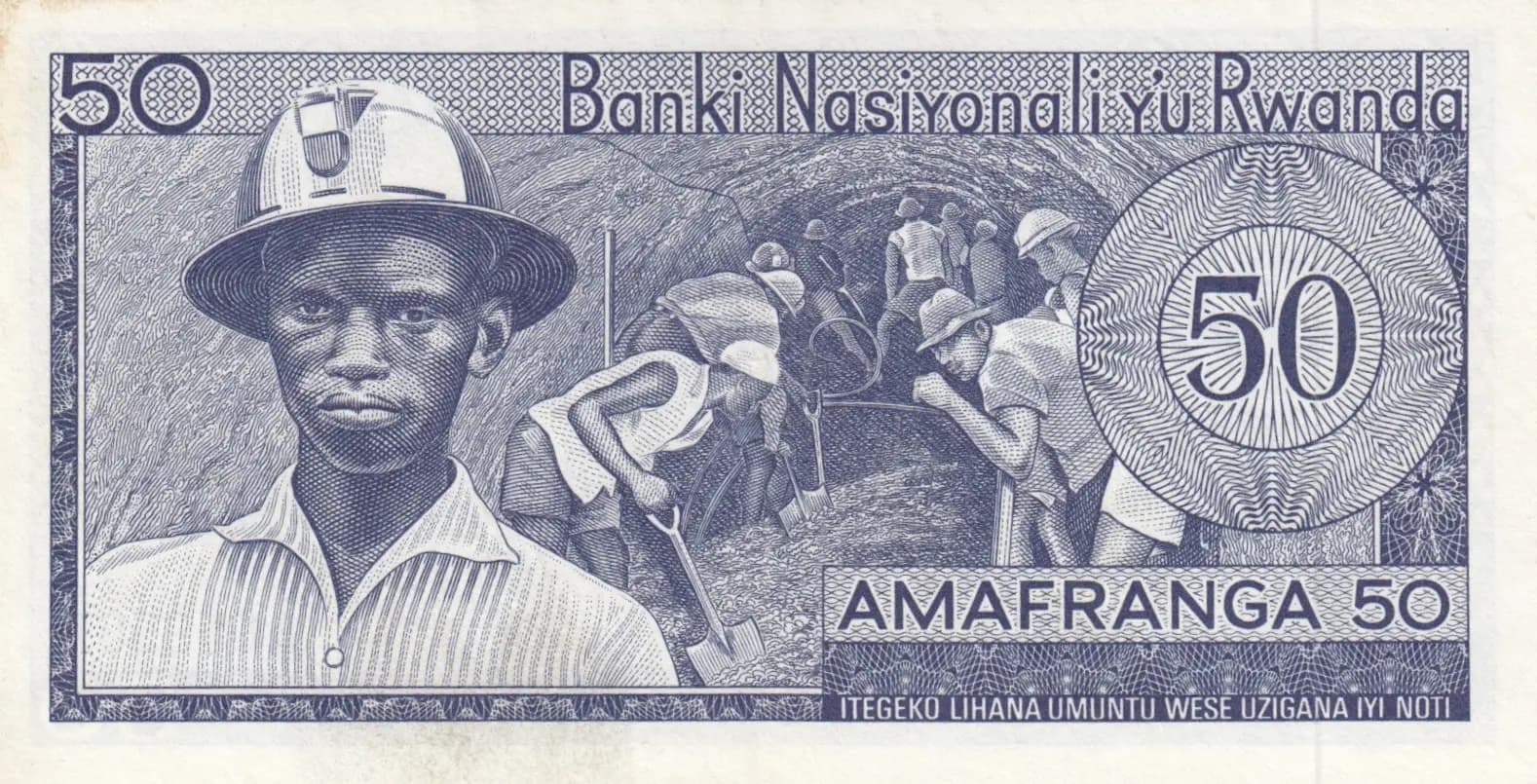 50 francs 1964 from Rwanda, P-7a (1964) — image 2