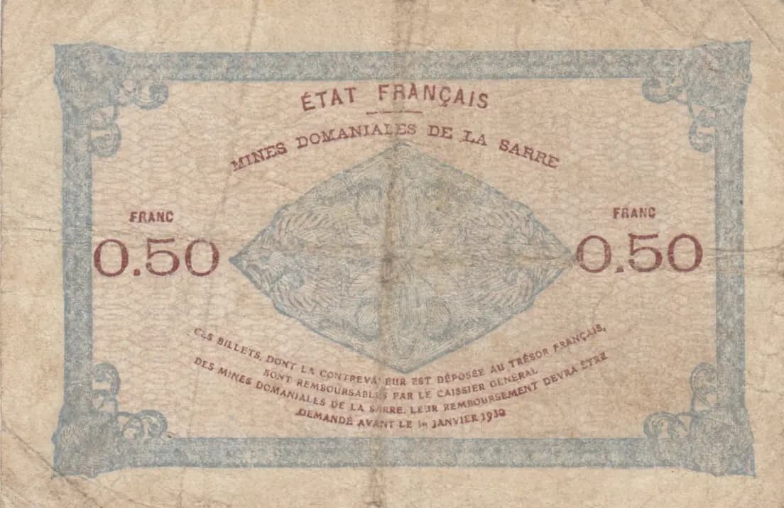 50 centimes 1919 from Saar, P-1 (1919) — image 2