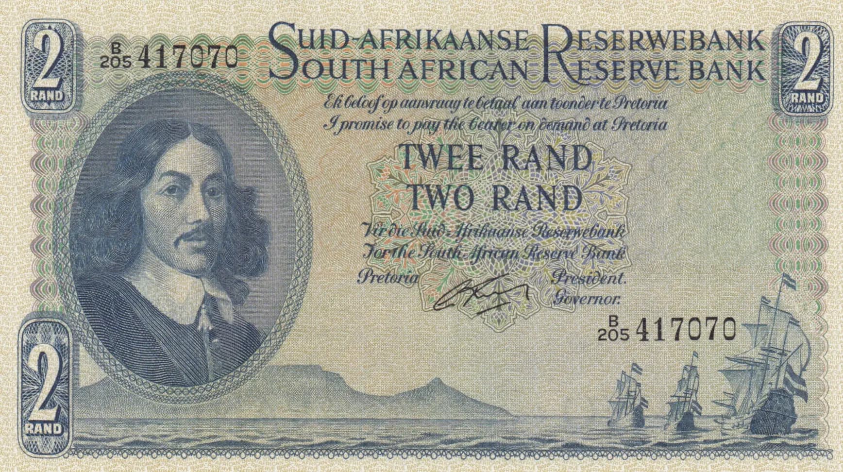 2 rand 1961 from South Africa, P-105b (1961) — image 1