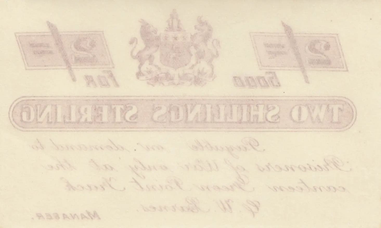 2 shillings sterling from South Africa, P-unlisted () — image 2