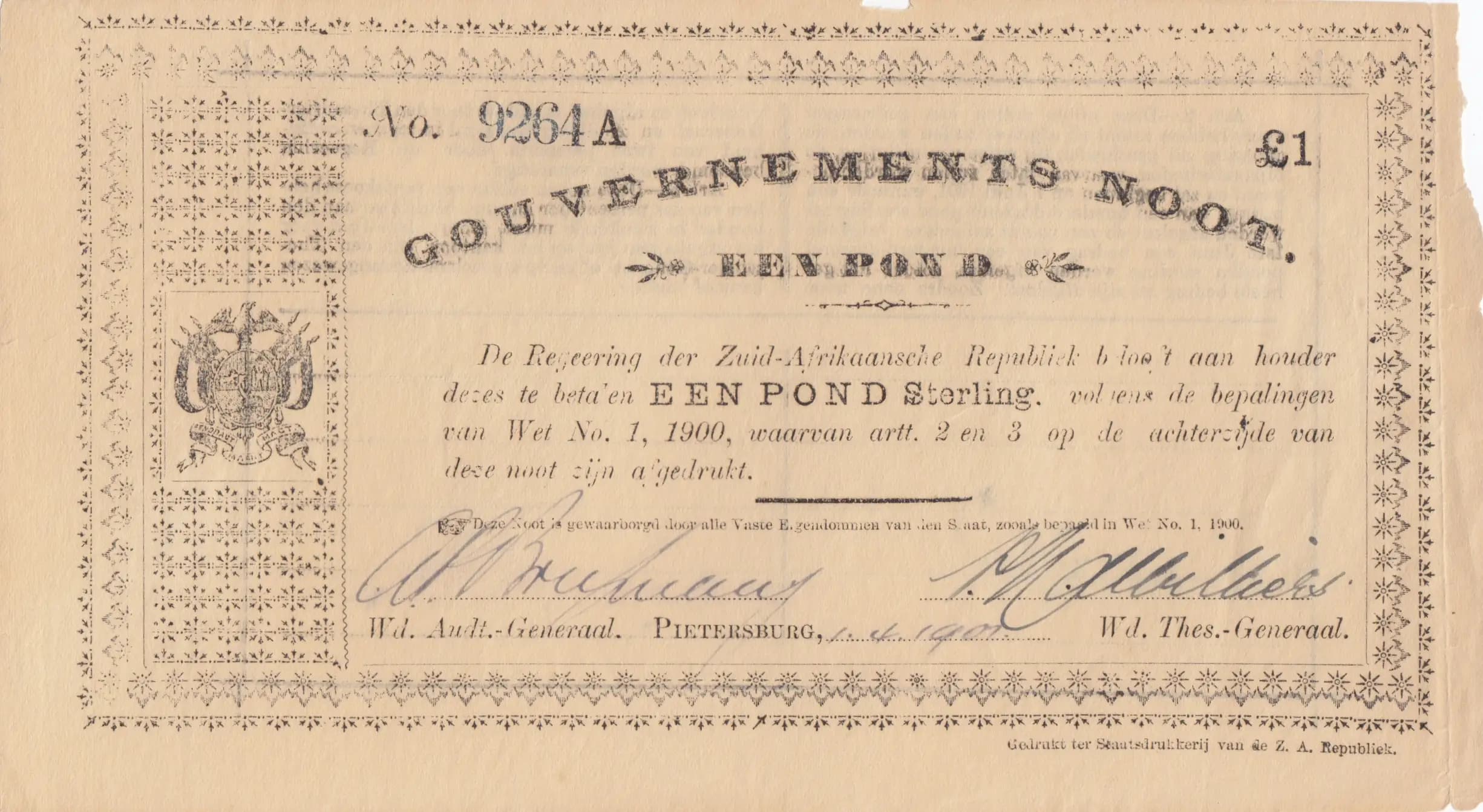 1 pound 1901 from South Africa, P-60c