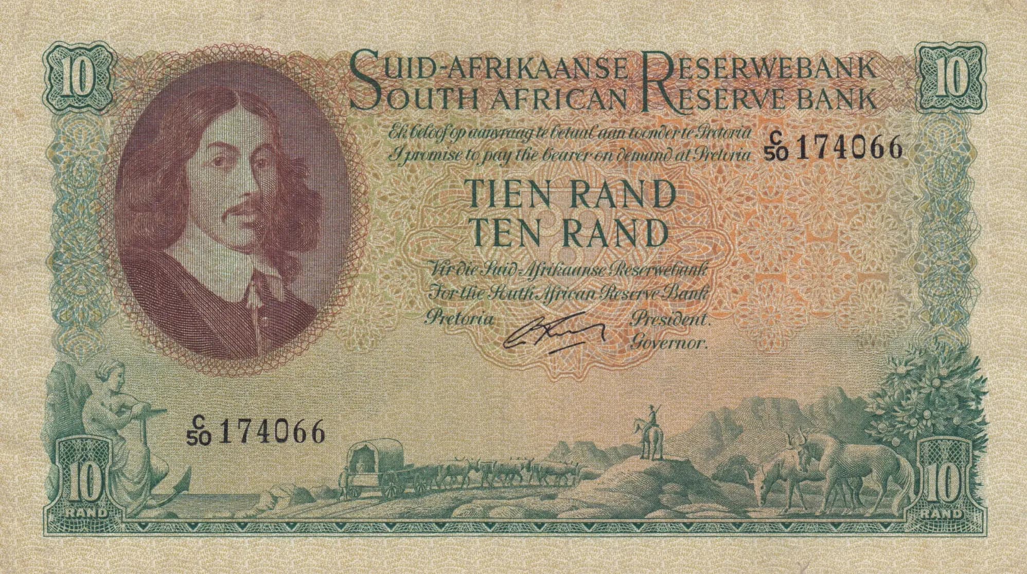 10 pounds 1961 from South Africa, P-107b (1961) — image 1