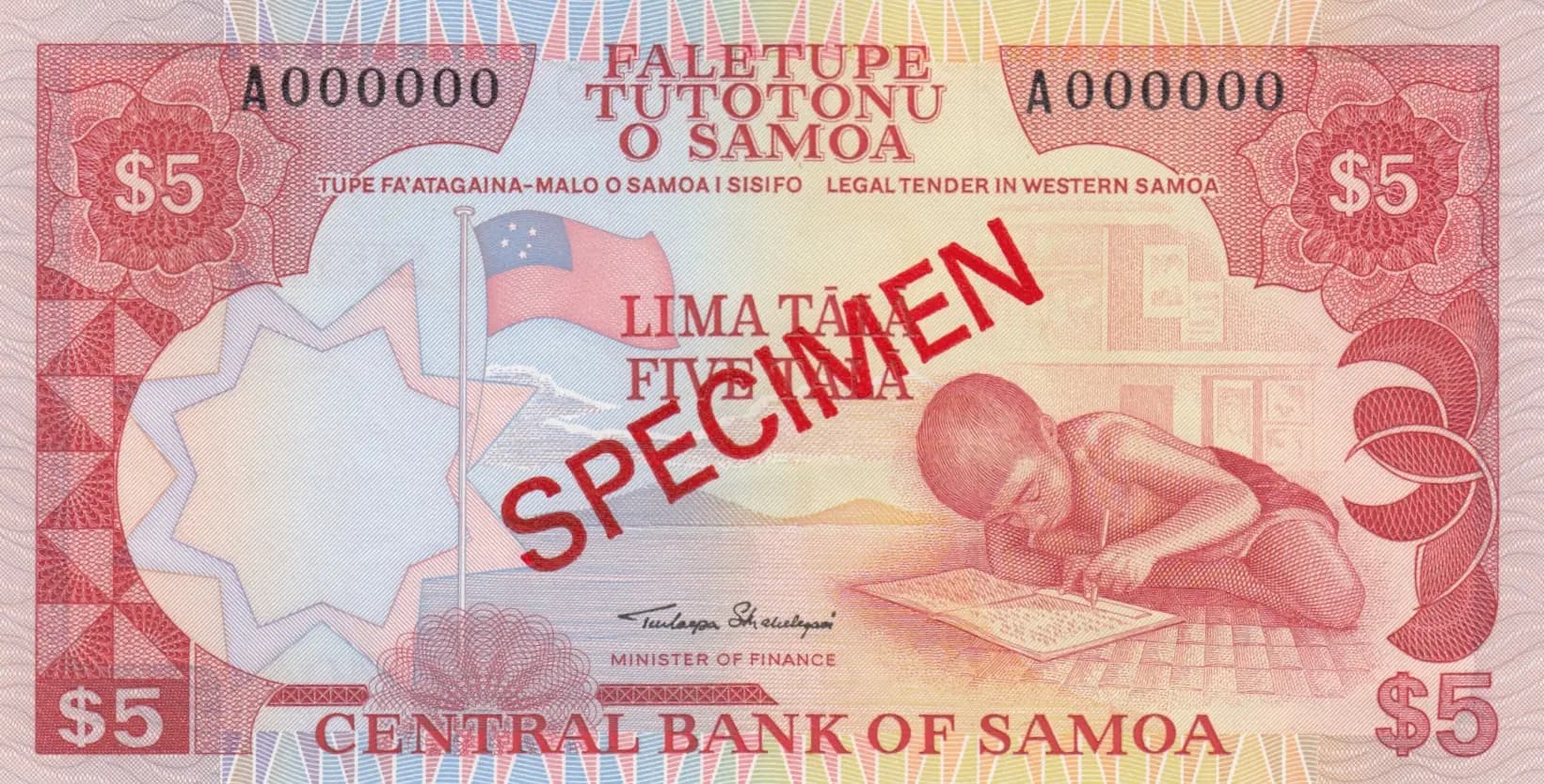 5 tala 1985 from Western Samoa, P-26 (1985) — image 1