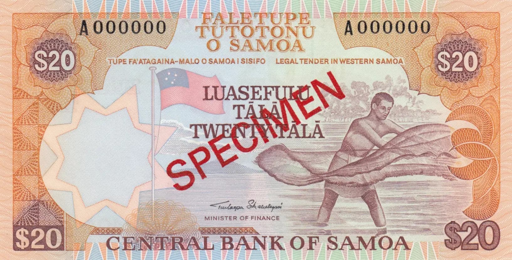 20 tala 1985 from Western Samoa, P-28 (1985) — image 1