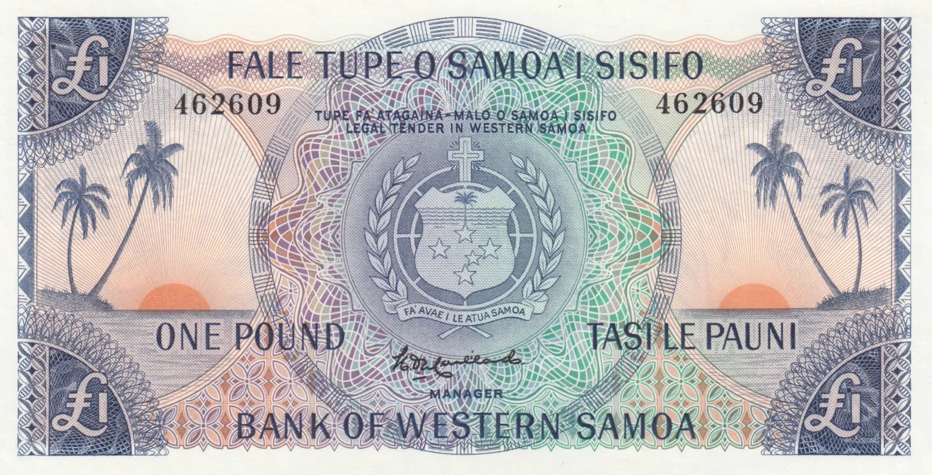 1 pound 1963 from Western Samoa, P-14a