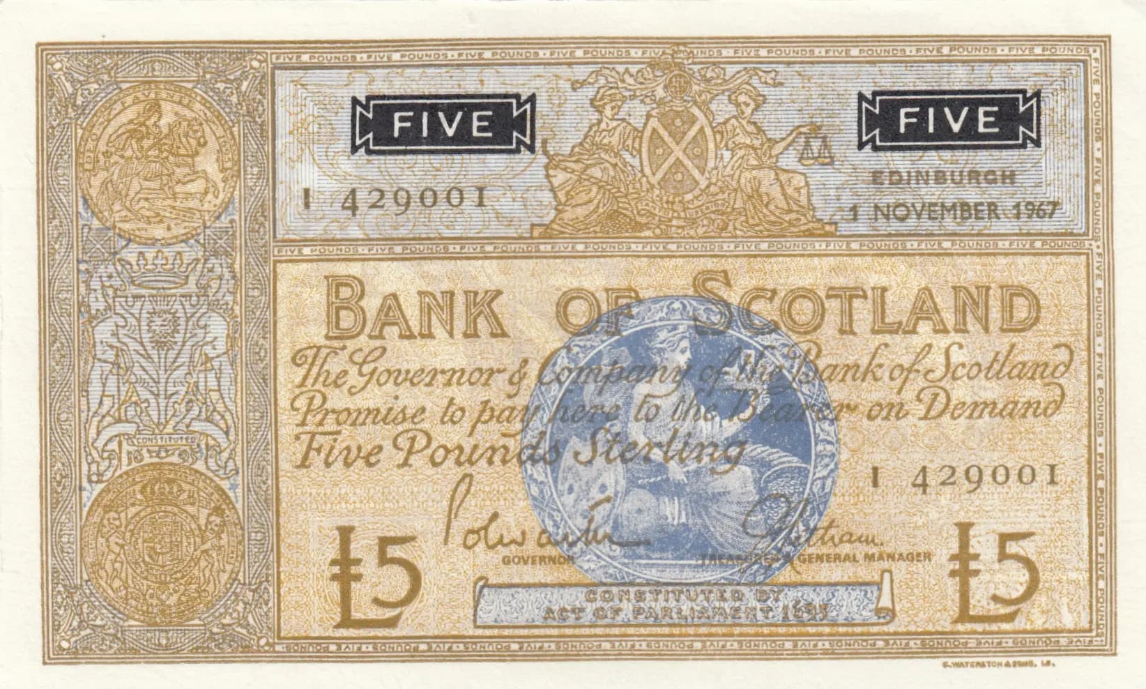 5 pounds 1967 from Scotland, P-106d