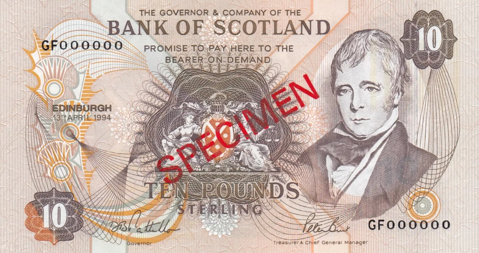10 pounds 1994 specimen from Scotland, P-117s (1994) — image 1