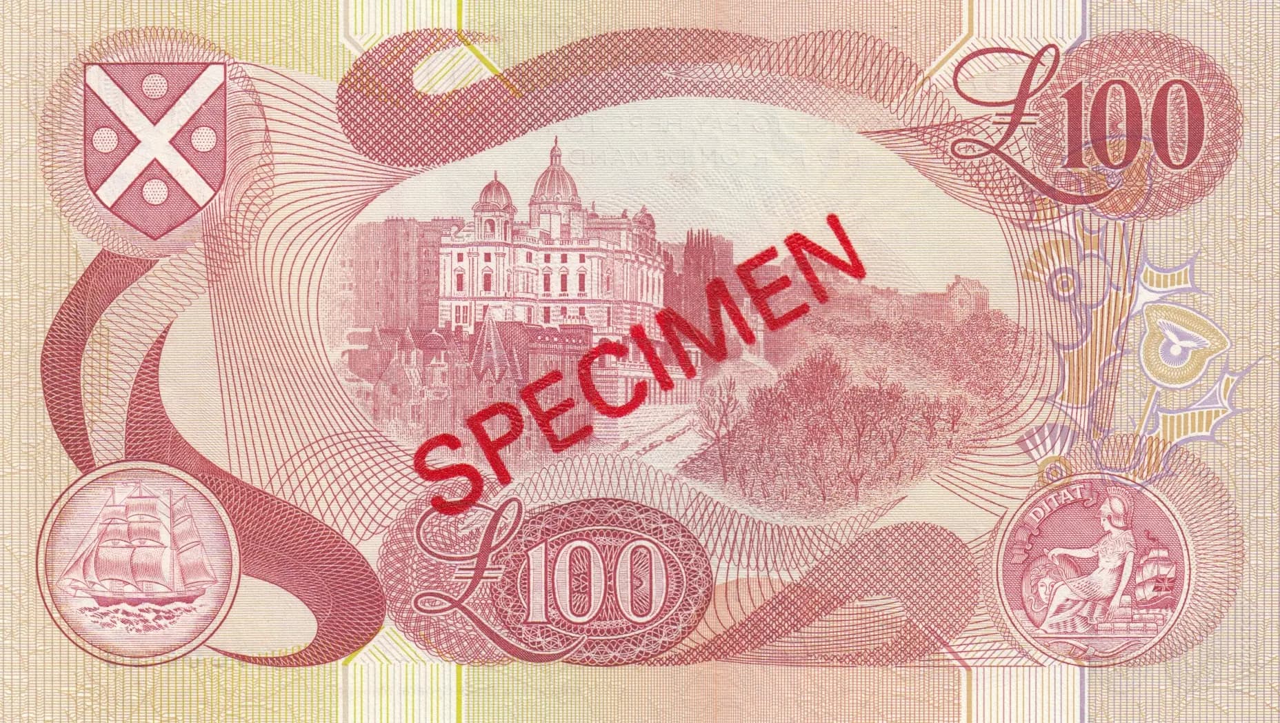 100 pounds 1994 specimen from Scotland, P-118Abs (1994) — image 2