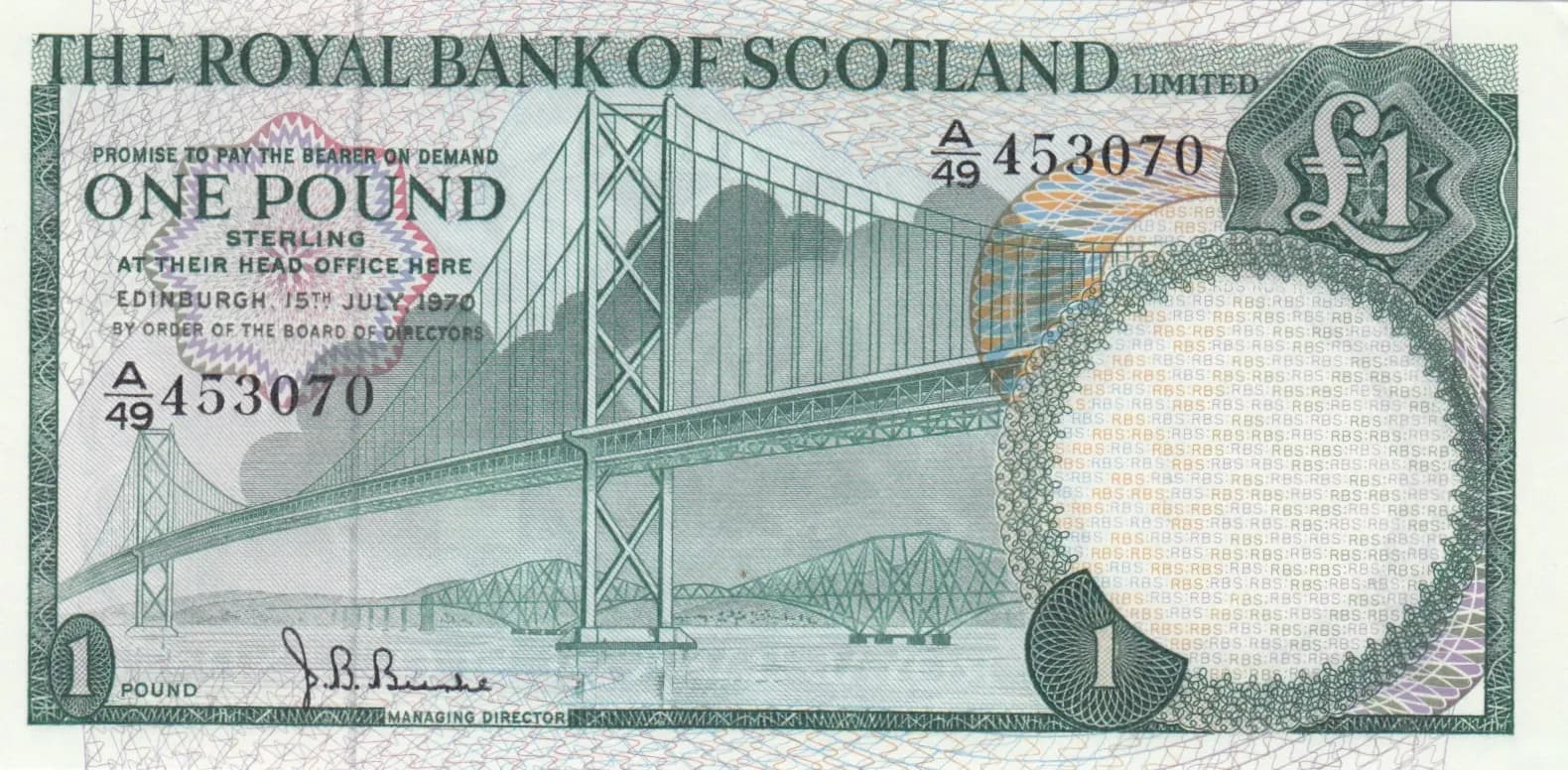 1 pound 1970 from Scotland, P-334 (1970) — image 1