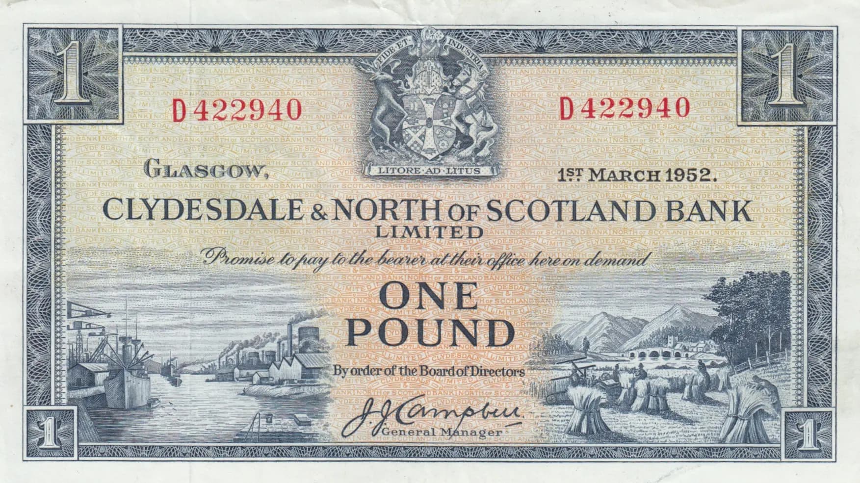 1 pound 1952 from Scotland, P-191a (1952) — image 1
