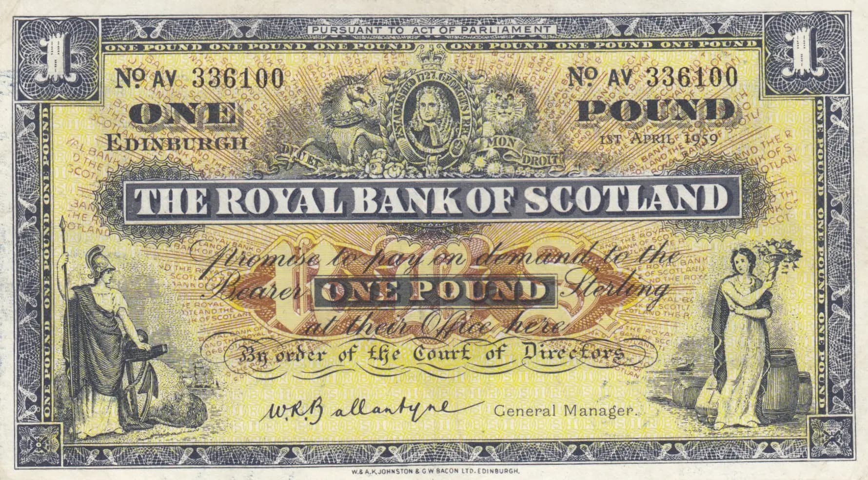 1 pound 1959 from Scotland, P-324b (1959) — image 1